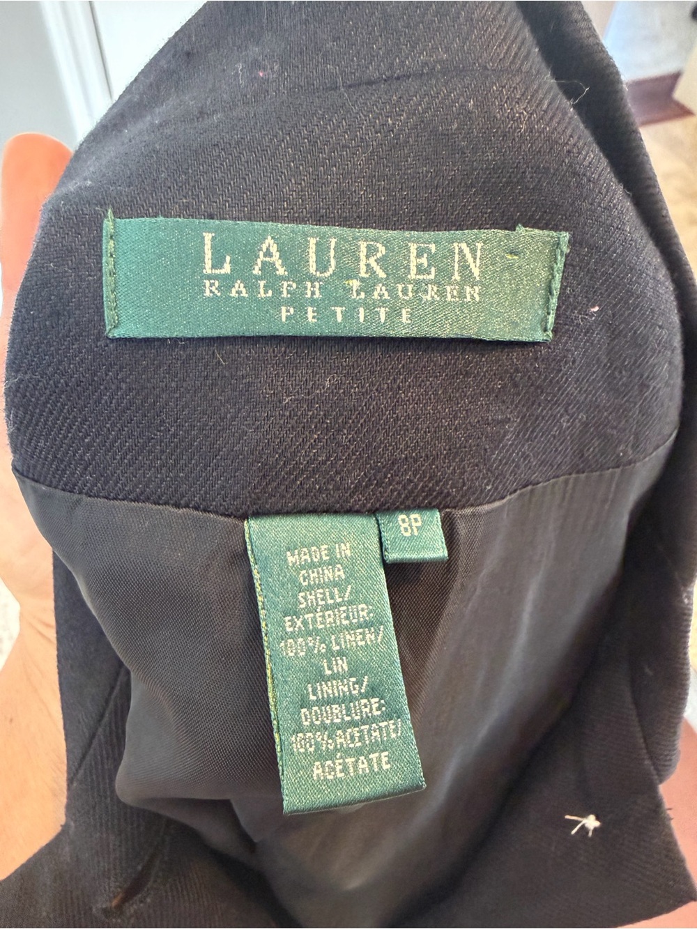 100% linen Ralph Lauren Navy Button-Front Women's Jacket - Picture 5 of 5